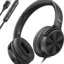 USB C Headphones Wired, Over Ear USB C Wired Headphones with Microphone, Volume Control, HD Stereo Sound, Foldable USB Type C Headphones for Adult/Teens/Chromebook/Laptop/Computer/iPhone,Black