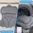 REEZEIVI Bath Pillows for Tub,Bath Pillow with 6 Non-Slip Suction Cups,Soft 4D Mesh Fabric,Bathtub Pillows for Tub Neck and Back Support,Extra Thick Luxury Bathtub Pillows,Grey