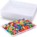Maitys 15 Pcs Flat Plastic Trays 16.1 x 11.8'' Sensory Storage Tray Paper Stackable Classroom Bins for Office Home Organizer Arts and Crafts Supplies(White)