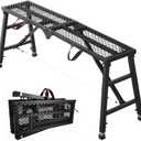 Scaffolding Work Platform, 29.9" to 47.2" Height Adjustable Work Platform, Foldable Scaffold for Building Construction, Interior Painting, Home Improvement450LBS Capacity, Black,5 Heights Options)