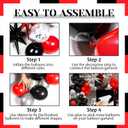 Red and Black Balloon Arch Kit with 3pcs Star Balloons, Red Black and Metallic Silver Balloons Garland Kit for Birthday Red Black Graduation 2025 New Year Party Decorations