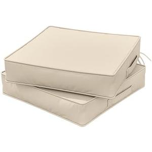 Snubbull Outdoor Chair Cushions 19 X 19 X 4 Inch Patio Furniture Cushions Waterproof & Fade Resistant Outdoor Cushions for Patio Furniture with Handle & Adjustable Straps Set of 2
