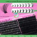 Lash Clusters Kit 100D+200D Thick Volume Eyelash Clusters Kit 12-25mm Wispy Individual Lashes D Curl Long Cluster with Lash Bond and Seal Waterproof DIY Lash Extension Kit(KIT-280PCS)