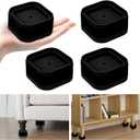 12 Pack Furniture Risers, Adjustable Bed Risers Heavy Duty Stackable Bed Raisers for Table Desk Couch Chair Sofa Cabinet Bed Legs Lift Height 1" (12, Black-2)