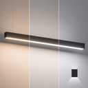 4FT LED Linear Lights 50/45/40/35/30W Up and Down Light, 3000K/4000K/5000K 4 Feet Commercial Linkable Shop Lighting for Office Garage Shop Dining Room bar,0-10V Dimmable 4 Architectural Fixture,ETL (Black)