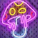 Mushroom Neon Sign for Bedroom - Dimmable Neon Light Sign, Neon Signs for Wall Decor Aesthetic, USB Cute Neon Signs - Easy-To-Install Neon Lights for Bedroom, Mushroom Light 13x12.2 Inches (Purple)