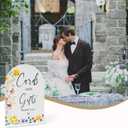 Floral Cards and Gifts Sign, 8 x 11 Inch White Arch Acrylic Wedding Sign with Holder, Wedding Sign for Ceremony and Reception, Wedding Decoration, Wedding Supplies - H01