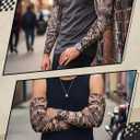 Boao 20 Pcs Men's Cooling Arm Sleeves Long Fingerless Arm Cover Anti Slip UV Protection Sun Temporary Tattoo Sleeves (XS)