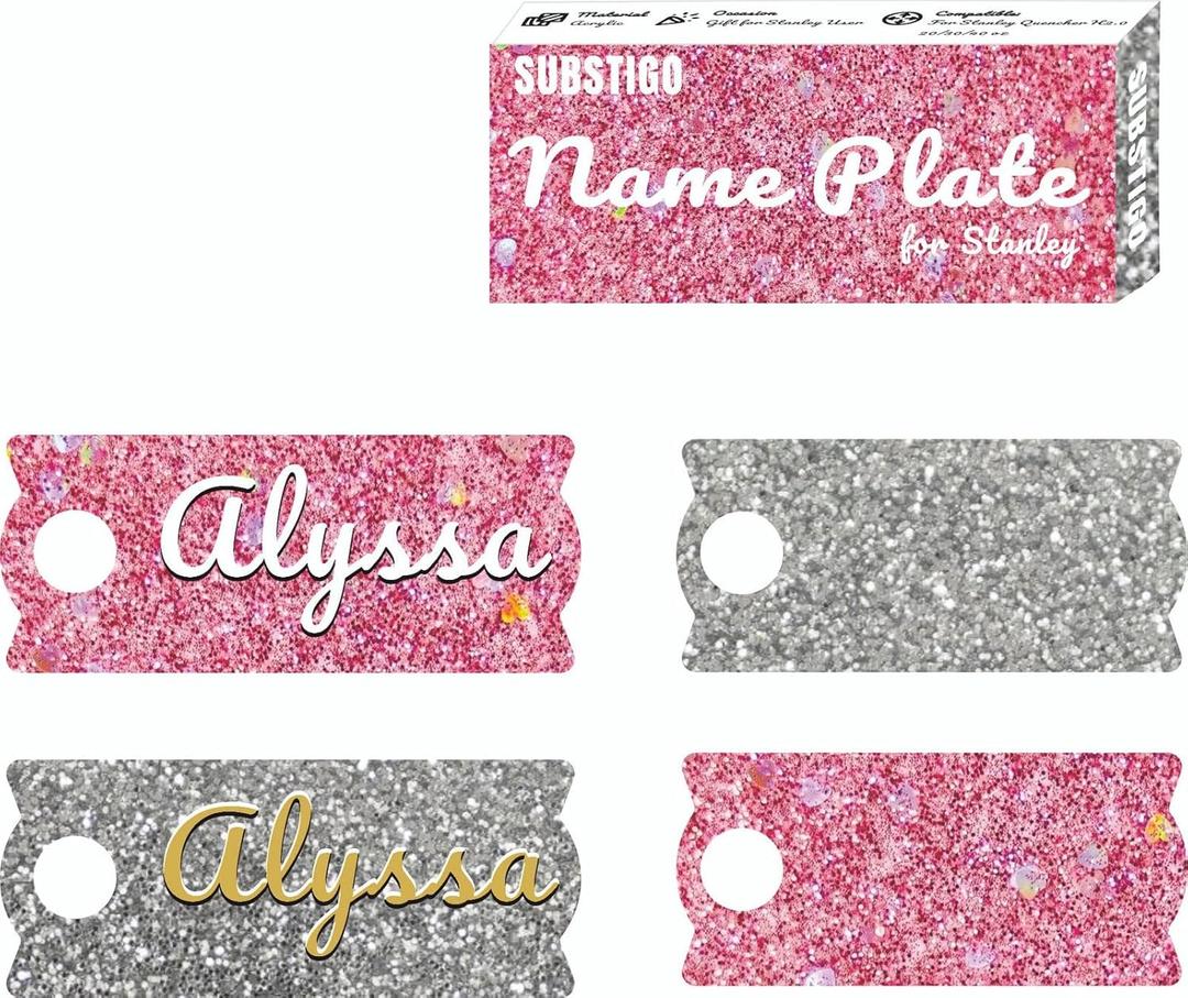 Gifts for Women, Name Tag for Stanley Cup 40 oz, Nameplate Pre Custom Personalized Tumbler Acrylic Name Plate for Stanley Cups 40 30 20 oz Alyssa