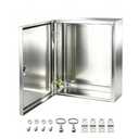 Yongchen Electrical Enclosure 12x12x8 Inch 304 Stainless Steel Enclosure IP66 Waterproof and Dustproof Metal Box Indoor and External Wall Hanging Electrical Enclosure Box