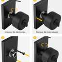 Goldenwarm Black Exterior Door Lock Set, Square Contemporary Keyed-Alike Matte Black Door Knob and Deadbolt Set, Heavy Duty Door Locks for Front Door (1 Pack)