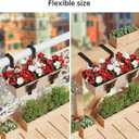 2 Pack Window Box Brackets, Adjustable Planter Box Brackets, Universal Flower Box Bracket for Deck Railing, Heavy Duty Railing Planter Bracket for Balcony, Fence and Garden - Black
