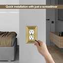 Metal Wall Plate for Electrical Outlets, Decorative Antique Brass Switch Plates Outlet Cover, Light Switch Cover Plate, 1-Gang Wall Plates (Duplex Outlet, 6 Pack)