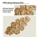 Remy Hair Extensions Strawberry Blonde to Bleach Blonde Tape ins Extensions 30grams/20pcs Soft Straight Fine Blonde Highlights Tape-in Remy Human Hair Pieces(#27/613, 16")