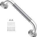 12 Inch Anti Slip Shower Grab Bar, YuanDe Chrome Finish Stainless Steel Bath Grab Bar, Knurled Bathroom Safety Rail, Shower Handrail Support, Handicap Elderly Injury Senior Balance Assist Handles