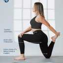 Nirlon Women's Leggings with Pockets High Waisted Workout Yoga Pants (6, Black)