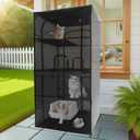 Catio Outdoor Cat Enclosure Window 72.4" H Large Cat Cage with Perches 4 Tiers Cat Patio Playpen Kitten Kennel for Multiple Indoor Cats (36.2L 36.2W 72.4" H)