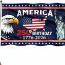 250th Anniversary USA Flag 250 Year American Anniversary Flag Patriotic 4th of July Yard American Flags for Outside 3x5 Ft Single Sided Outdoor Merchandise Banner Porch Wall Decorations