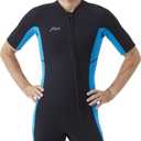 Hevto Wetsuits Men 2mm Neoprene Front Zip Shorty Wet Suit in Cold Water for Swimming Surfing Diving Snorkeling Paddle Boarding (M3-Blue, XL)
