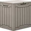 YITAHOME 31 Gallon Outdoor Storage Box, Resin Deck Box and Waterproof Package Delivery Box for Gardening Tools, Pool Supplies, Patio Furniture, Lockable, Taupe