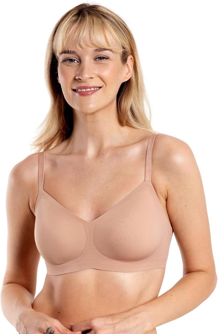 Floatley to The T-Shirt Wireless Push Up Lift Bra for Women, Soft Silky Everyday Comfort Bra with Removable Pads, XL