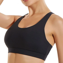 RUNNING GIRL Sports Bra for Women, Criss-Cross Back Padded Strappy Sports Bra Medium Dark Purple