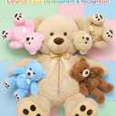 MaoGoLan 5Pcs Big Teddy Bear Plush with 4 Babies,41" Cuddly Giant Bear Stuffed Animal with Zipper Storage for Small Teddy Bear Plushies in Bulk for Baby Shower,Party Favor,Decorations,Kids,Adults