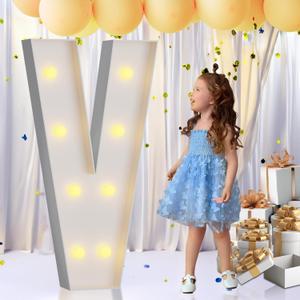 imprsv Marquee Light Up Letters, 3FT Mosaic Light Up Letters for Birthday, Baby Shower, Wedding, Engagement Party Backdrop Decor