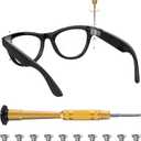 HiBloks Screwdriver and Screw Set for Ray-Ban Meta Wayfarer/Skyler/Headliner Gen 2 & Oakley Meta HSTN Eyeglass Temple Accessories, Includes 1Pc Screwdriver & 10Pcs Screws for Meta Gen 2 Smart Glasses