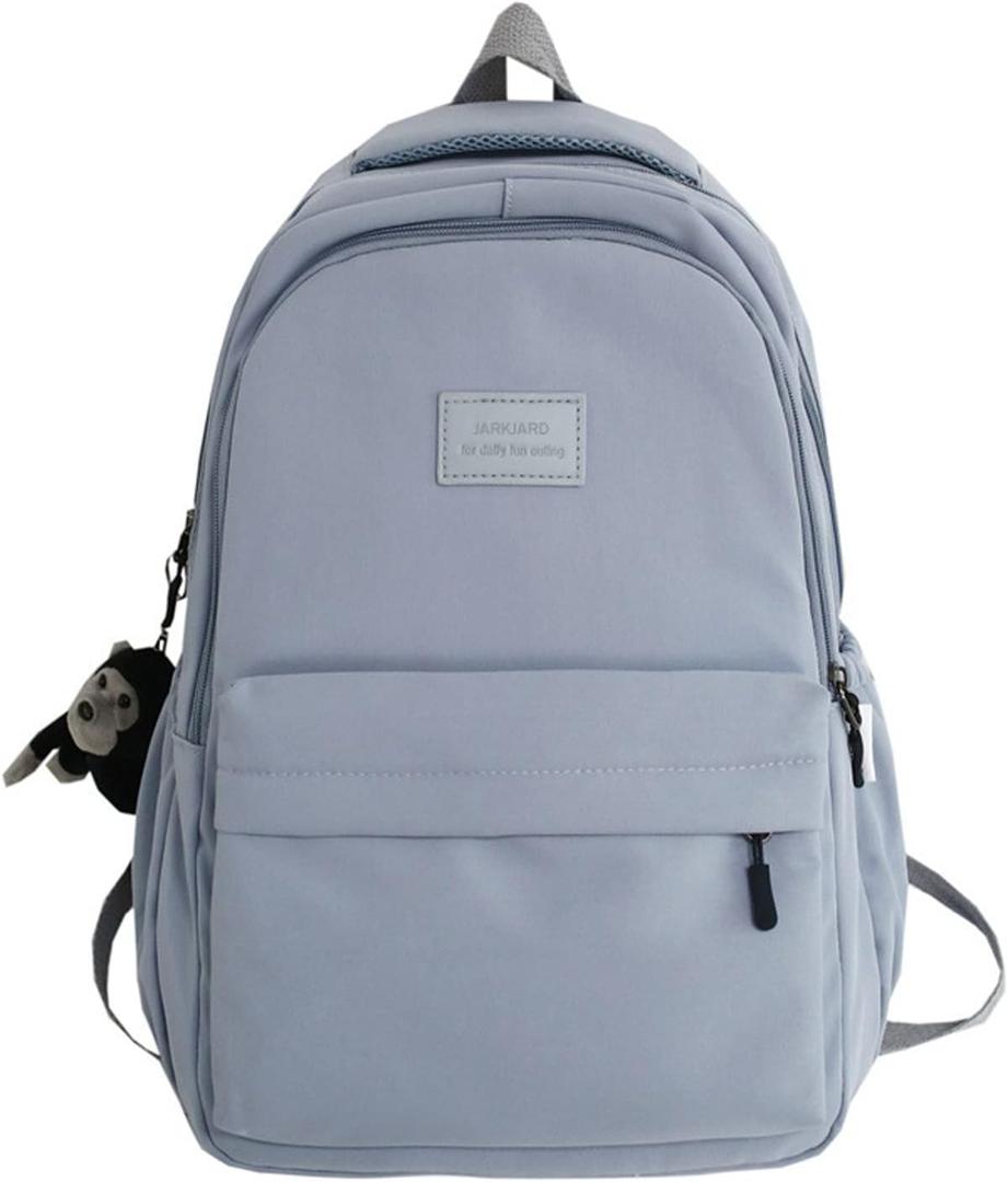 Aesthetic Backpack Cute Backpack for School College Backpack Large Capacity Bookbags for Girls Women Students Casual Travel Daypacks Solid Color(Blue)
