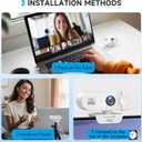 AOC White 4k Webcam for PC with Microphone, Computer Camera with Noise Cancellation, Privacy Cover, 99° FOV, Plug & Play USB Webcam for Streaming, Conferencing, Zoom, Skype, Facetime