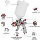 LIHAISHENG HVLP Spray Gun with 1.4/1.7/2.0mm Stainless Steel Nozzles 600ml Gravity Feed Paint Cup Adjustable Flow Control for Car Furniture Wall Painting