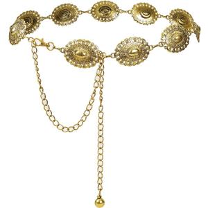 Waist Chain Women's Metal Dress With Sweater Gold Retro Turquoise Stone Punk Belt Concho Western Belts