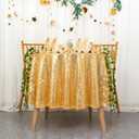 ShiDianYi Round Sequin Tablecloth 72'' Gold Glitter for Party - Sparkle Table Overlay, Shiny Cake Dessert Cover - Shimmer Table Cover for Wedding Reception