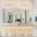 HDDFL Bathroom Light Fixture 3 Lights Brushed Nickel Vanity Lighting Fixtures Modern Wall Sconces Wall Lights for Bedroom Bathroom Hallway Living Room, 25.2in, MJ-SN98-3