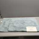 Laura Ashley - Reversible Cotton Bath Mat, Premium Bathroom Dcor, Machine Washable Bathroom Rug, Highly Absorbent, 17"x24"/20"x32" 2-Piece Set, Aqua