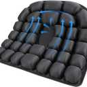 Starlo Sondour Travel Seat Cushion, Airplane Cushion Long Flight, Portable Airline Cushion with Air Pump, Wheelchair Cushion;Pressure Relief Inflatable Seat Cushion (Round Black)