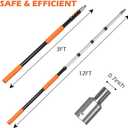 AgiiMan 18FT Reach Telescoping Pole - 3 to 12FT Extension Pole, Portable Aluminum Telescoping Rod with Easy Flip Lock, Paint Roller Extension Poles, Window Cleaning