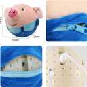 Active Moving Pet Plush Toy, Interactive Dog Toys Pet Bouncing Balls, USB Rechargeable Interactive Washable Cartoon Pig Plush Sound Electronic Dog Toy, Small Cute Squeaky Pig Dog Toy (Blue)