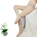 2 x 2-Pack Slightly Transparent Tights for girls, High Elasticity Sheen Glossy Anti-Slip for Work Dance Casual (Beige, S)