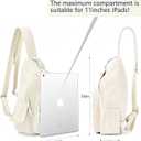 Corduroy Crossbody Sling Bag for Women, Cross Body Sling Chest Bag for Shopping Hiking with Dual Purpose Strap (Beige)