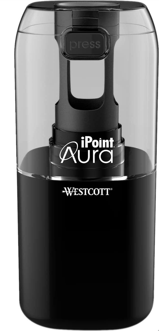 Westcott iPoint Aura Battery Pencil Sharpener, Assorted Colors (17319)