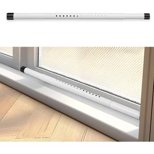 Sliding Door Security Bar, 17.1-51" Adjustable Lock Bar with Rubber Tips, 1.25" Thickened Metal for Sliding Window & Door, White, Fortify Your Home Entry Points