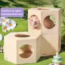 Dwarf Hamster Hideout Versatile Wooden House for Small Animals, Gecko, Lizard & Rat Hideout, Smoothly Polished, Ideal for Bedroom or Granary
