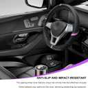 Car Steering Wheel Cover, 15 Inch Microfiber Leather Steering Wheel Protector with Anti-Slip Grip, Breathable Sporty Wheel Wrap Interior Decoration for Sedan Truck SUV (Pink)