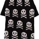 Black Fashion Pet Halloween Costume Clothes Skull Dog Sweater for Dogs, XS 16" Back