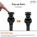 KENES Matte Black Single Handle Bathroom Sink Faucet, Stainless Steel Vanity Faucet for Bathroom Sink, with Pop Up Drain Stopper & Water Supply Hoses LJ-9031-2