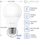 VATION LIGHTING 24 Pack A19 LED Light Bulb Daylight 5000K LED Bulbs, 60 Watt Equivalent, Efficient 8.5 Watt, 800 Lumens, E26 Medium Base, Non-Dimmable, ETL/UL Listed