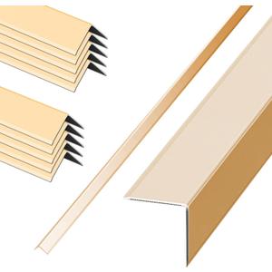 10 Pack Gold Aluminum Corner Trim, 0.8 x 0.8 x 48 Inch Decorative Metal Edge Protector for Wall, Tile, Cabinet & Furniture Corners, 90° Angle Corner Molding