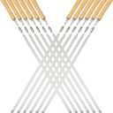 Large Size Kabob Skewers Flat Metal BBQ 22" Barbecue Skewer Wooden Handle Stainless Steel Shish Kabob Stick Wide Reusable Grilling Set Meat Shrimp Chicken Vegetable Kebab Fork Sausage-12PCS